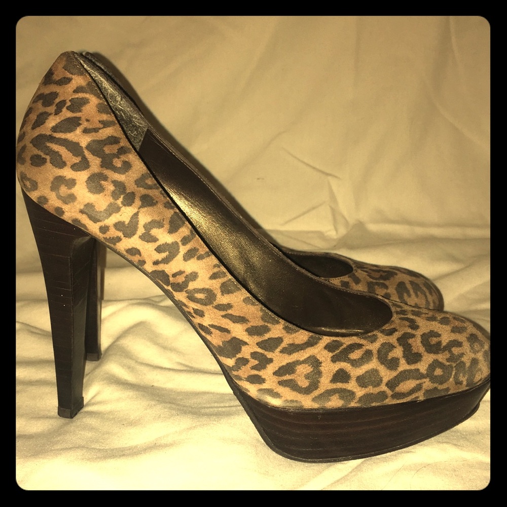 Stuart Weitzman Leopard Suede Platform Pump